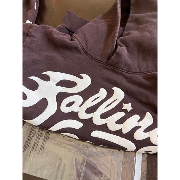 Rolling Loud Brown 100% Cotton Streetwear Hoodie With Stars Size S - Picture 3 of 4